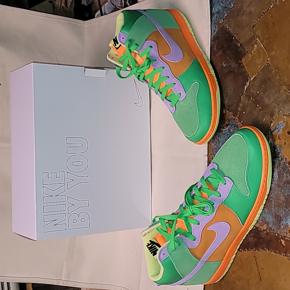Nike by YOU. Dunk High. Released on Nike.UK. Men's size 13 (USA) size 12 (UK)